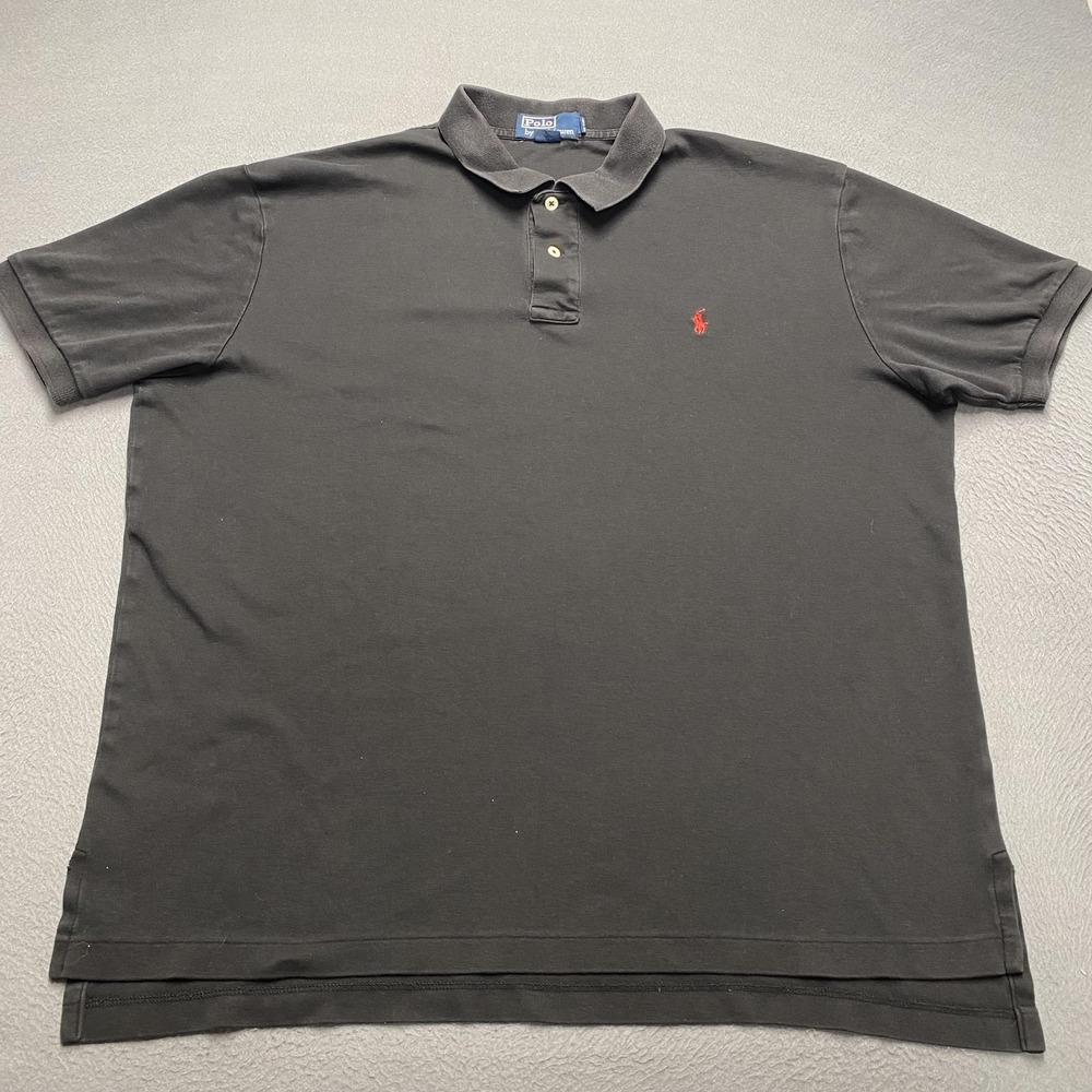 Polo Ralph Lauren Polo Shirt Mens XL Black Cotton Red‎ Pony Logo Short Sleeve